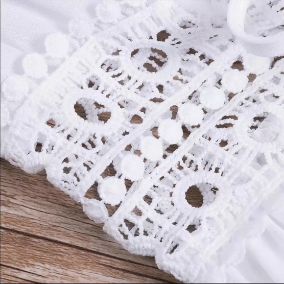 White Chiffon Beach Cover Up Tunic - Picture 3 of 4